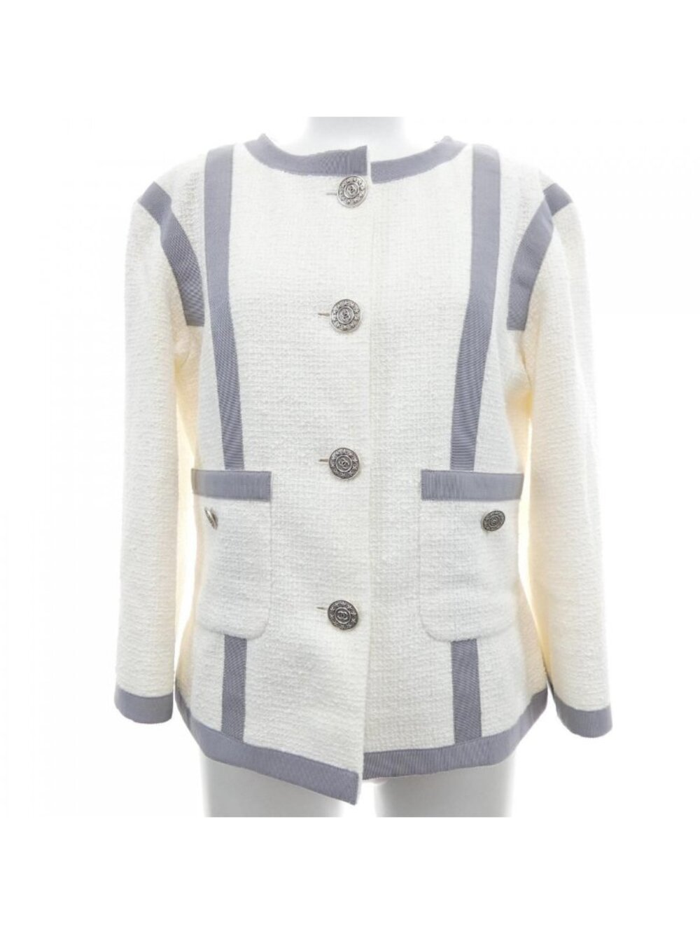 Chanel Collarless Jacket White